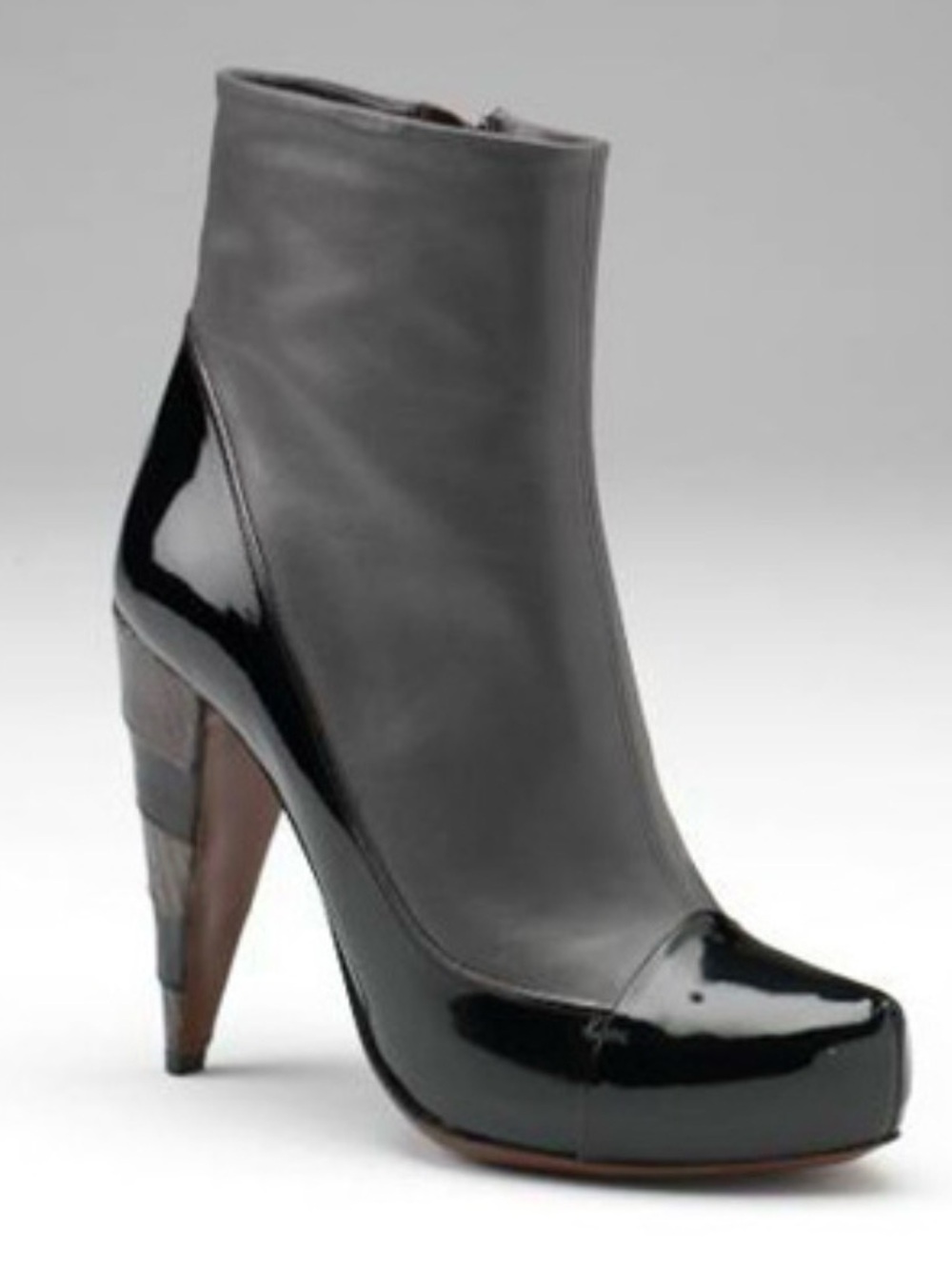 Jonathan Kelsey Black Leather & Patent Ankle Boot 39.5